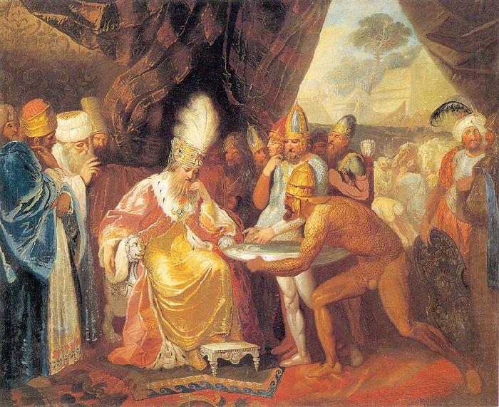 Scythian emissaries meeting with Darius., Franciszek Smuglewicz